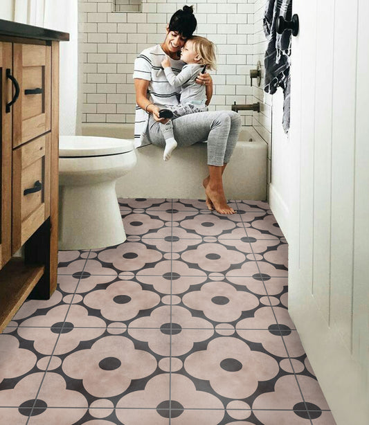 Trani Premium Peel and Stick Floor Tile Stickers | Removable, Renter friendly with Anti-Slip finish in sturdy 520 microns