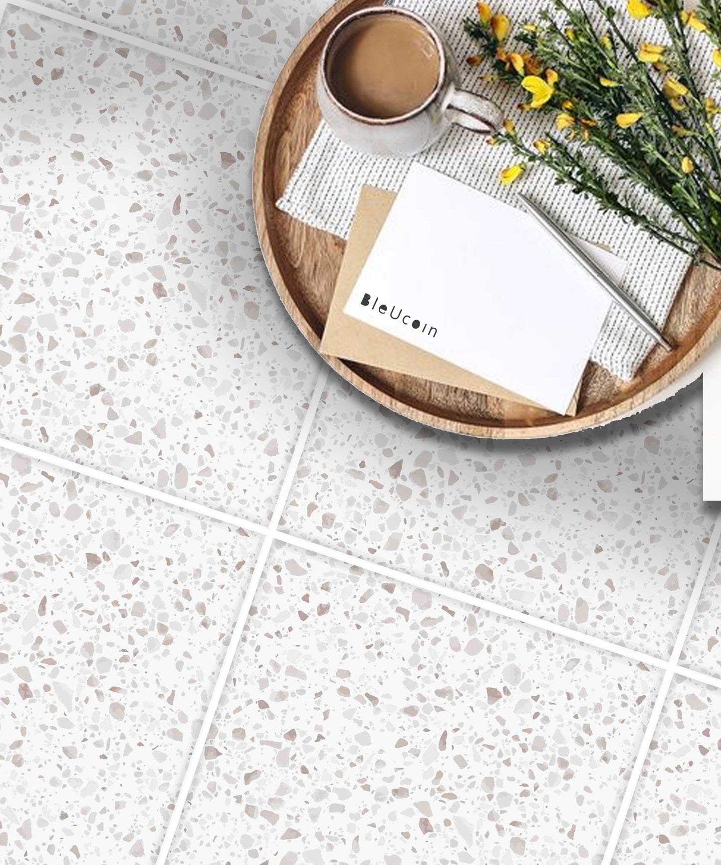 50% DISCOUNT - Quebec Terrazzo  12.75" x 12.75" - 40 pcs Matt ( with white grout )