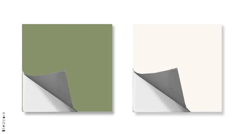 50% DISCOUNT - Citrus Olive & off White 12" x 12" - 44 Pcs Anti-Skid