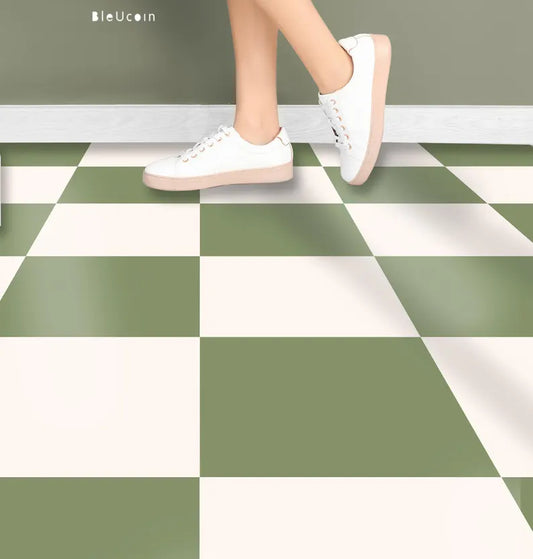 50% DISCOUNT - Citrus Olive & off White 12" x 12" - 44 Pcs Anti-Skid