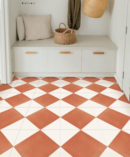 Diamond Ginger Premium Peel and Stick Floor Tile Stickers | Removable, Renter friendly with Anti-Slip finish in sturdy 520 microns