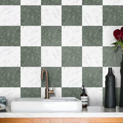 Marble Jade & White Checker Peel & Stick Tile