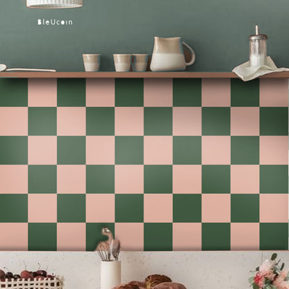 Ever Green & Blush Checker Peel & Stick Tile