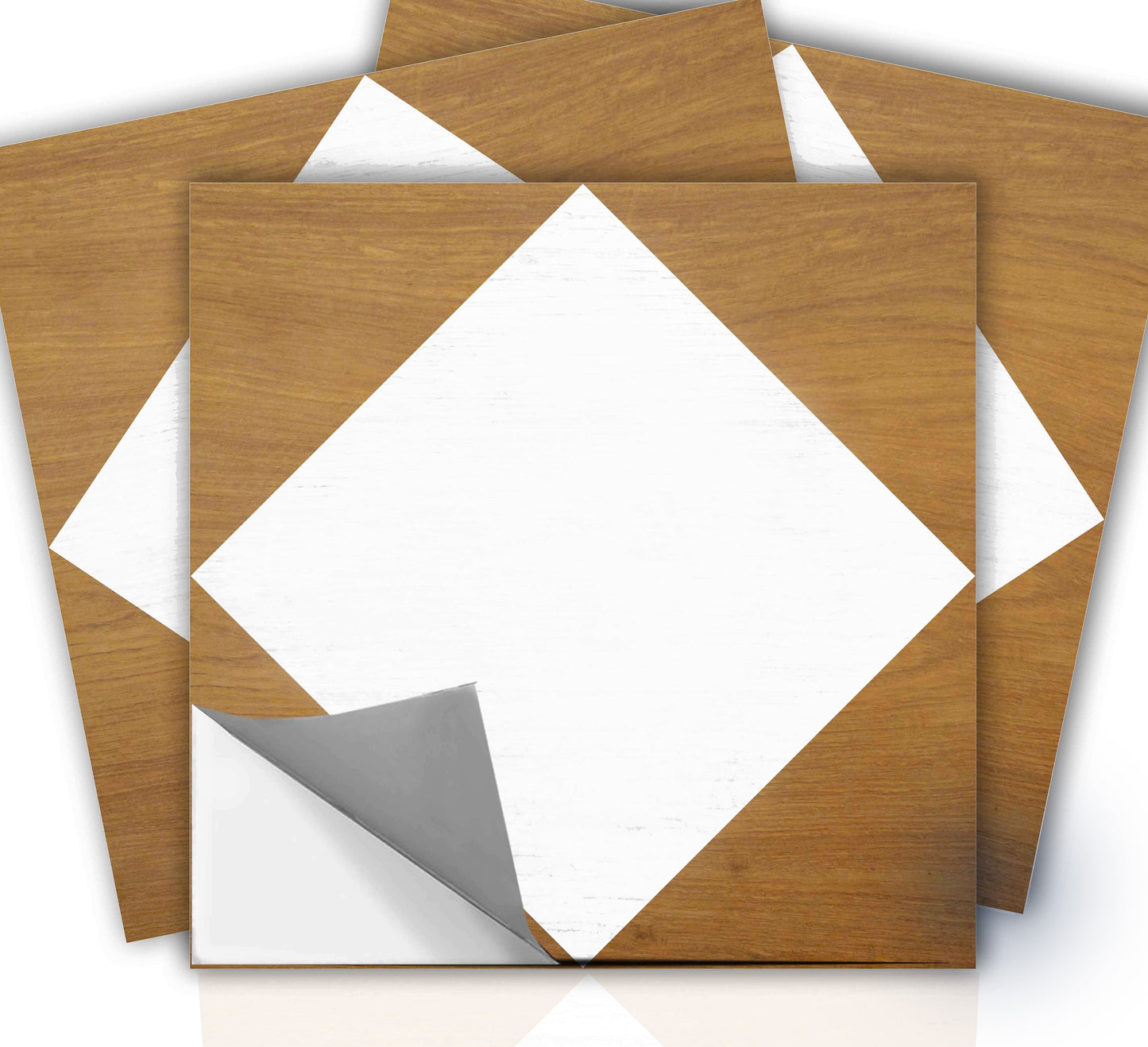 Diamond Tan Wood Diamond Peel & Stick Tile