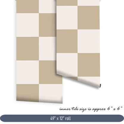 Sand & White Checker Peel & Stick Tile