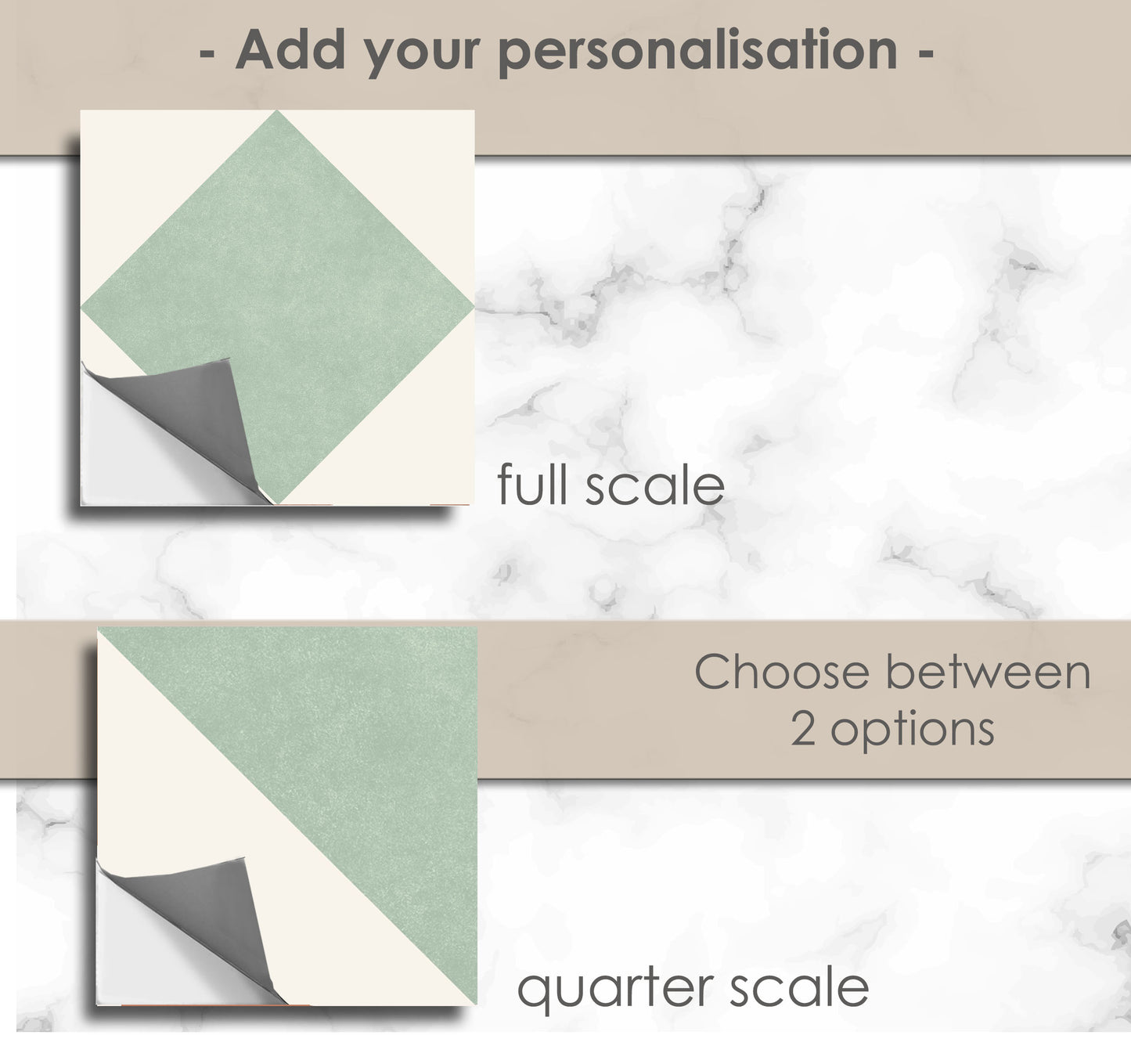 Diamond Mint Sage Premium Peel and Stick Floor Tile Stickers | Removable, Renter friendly with Anti-Slip finish in sturdy 520 microns