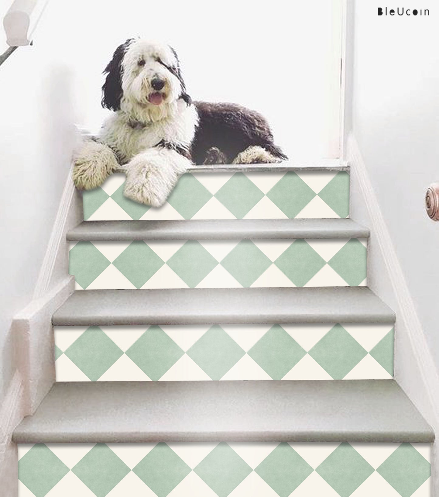 Diamond Mint Sage Peel & Stick Stair Strips