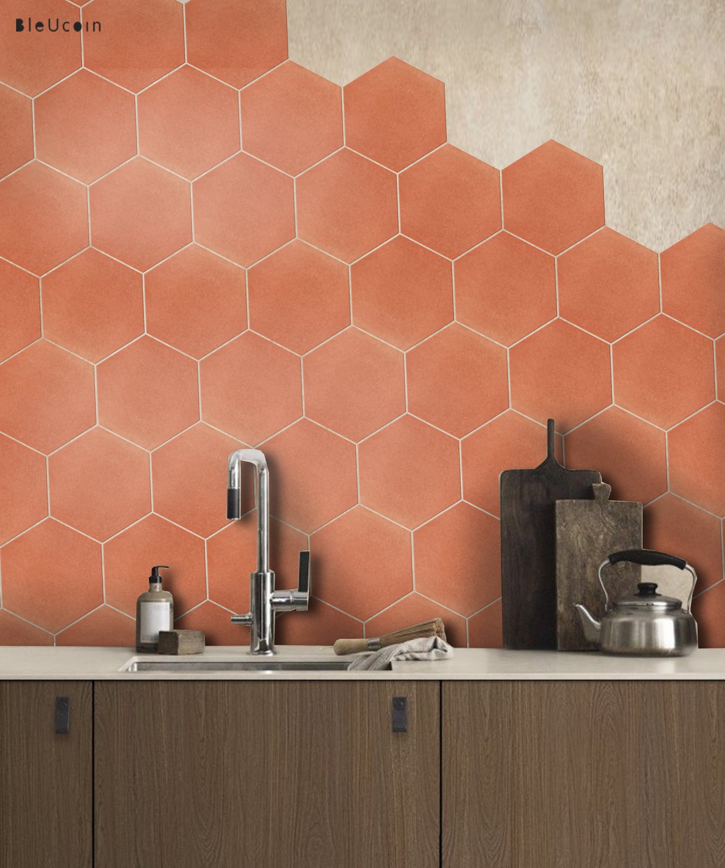 50% DISCOUNT - Ginger Hexagon  11" x 13" - 40 pcs matt