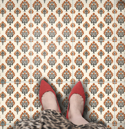 Madhopur Premium Peel and Stick Floor Tile Stickers | Removable, Renter friendly with Anti-Slip finish in sturdy 520 microns