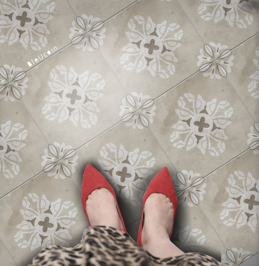 Valmora Premium Peel and Stick Floor Tile Stickers | Removable, Renter friendly with Anti-Slip finish in sturdy 520 microns
