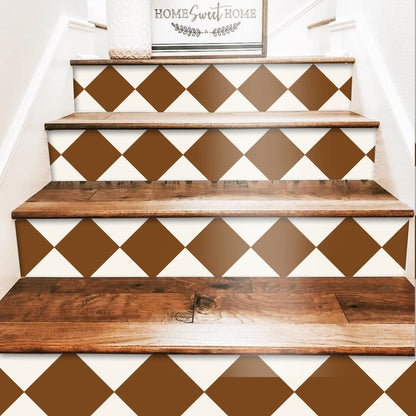 Diamond Pecan & Off White  Peel & Stick Stair Strips