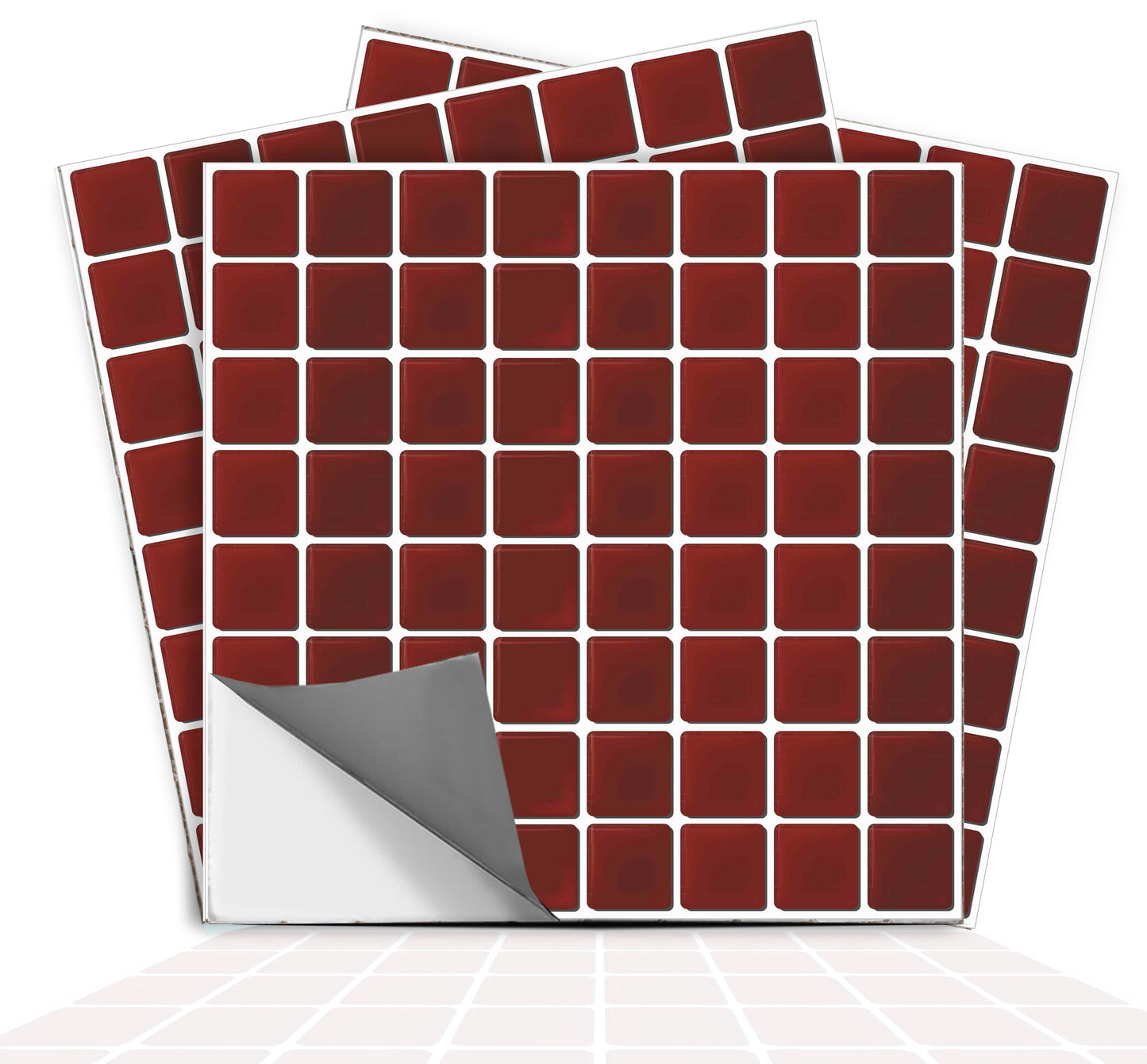 Oxblood Mosaic Peel and Stick Flooring