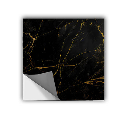 Black Gold Marble Peel & Stick Tile Decal