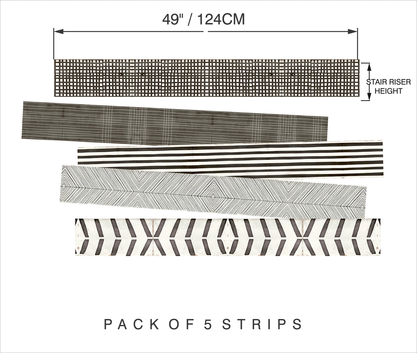 50% DISCOUNT - Hanover Grey Stair Riser 7.5"x 49" - 5 Strips