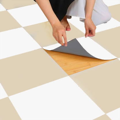 Sand & White Checker Peel & Stick Anti-Slip Flooring
