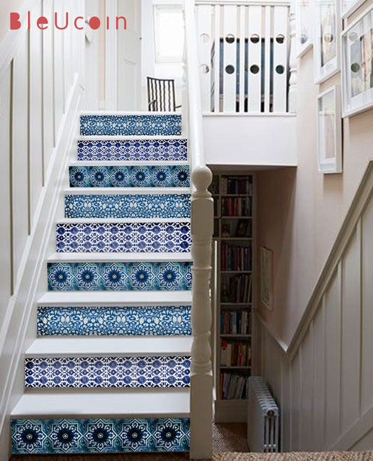 Blue Pottery Stair Strips