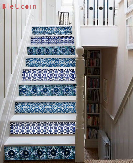 India Blue Pottery Stair Strips