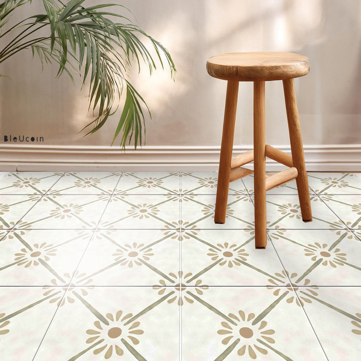 Napoli Premium Peel and Stick Floor Tile Stickers | Removable, Renter friendly with Anti-Slip finish in sturdy 520 microns