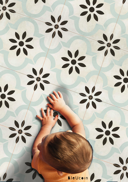 Blue Bay Premium Peel and Stick Floor Tile Stickers | Removable, Renter friendly with Anti-Slip finish in sturdy 520 microns