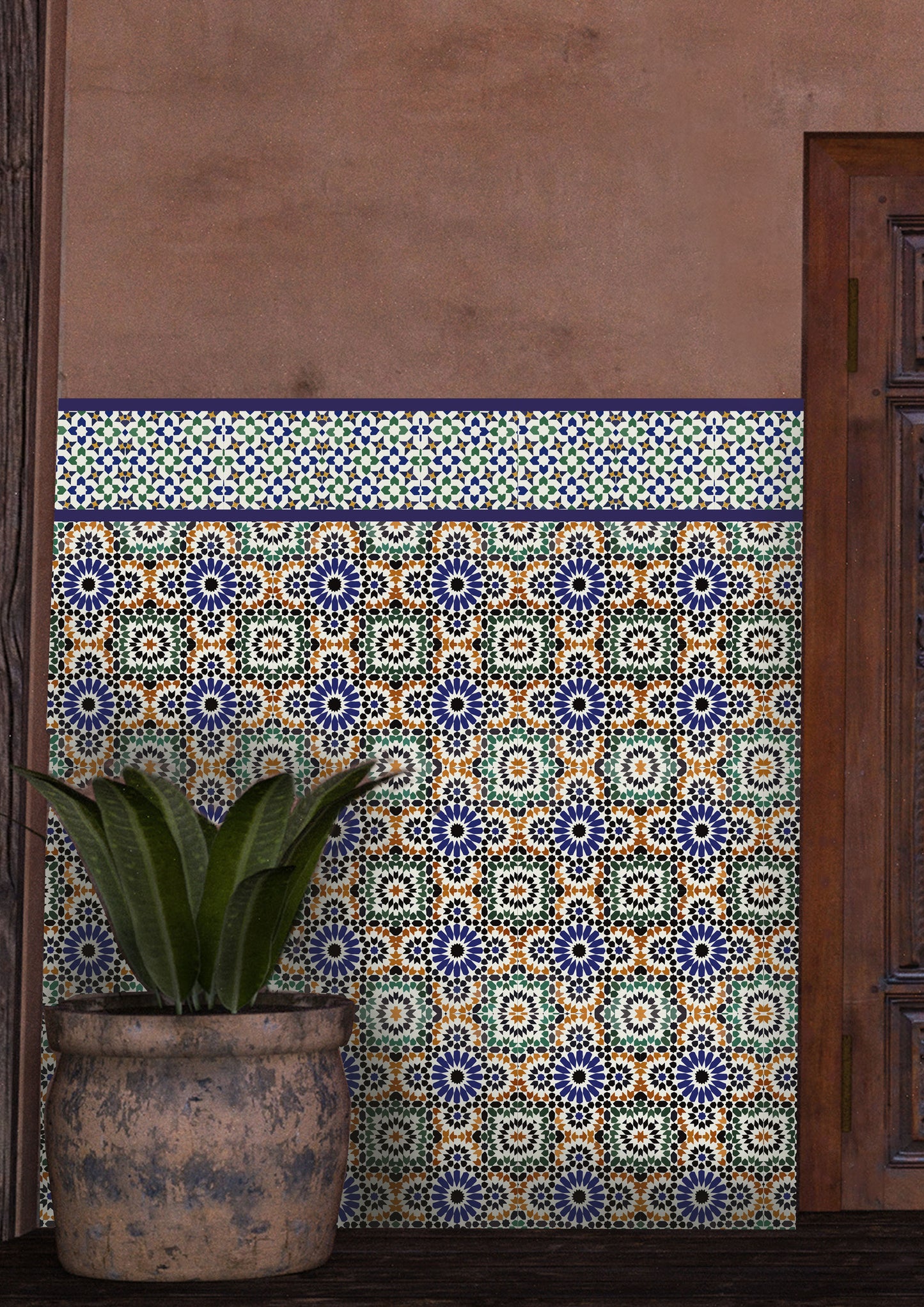Moroccan Half Wall Wallpaper