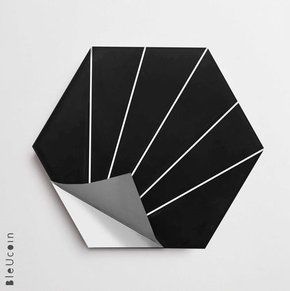 Kobe Black Hexagon Peel & Stick Tile